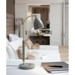 Deluxe bordslampa LED, varmgrå/mässing 50,7cm