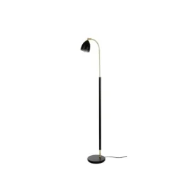 Deluxe golvlampa LED, mattsvart/mässing