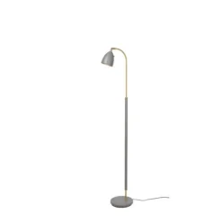 Deluxe golvlampa LED, varmgrå/mässing