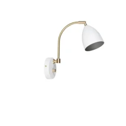 Deluxe vägglampa LED, mattvit/mässing 22cm