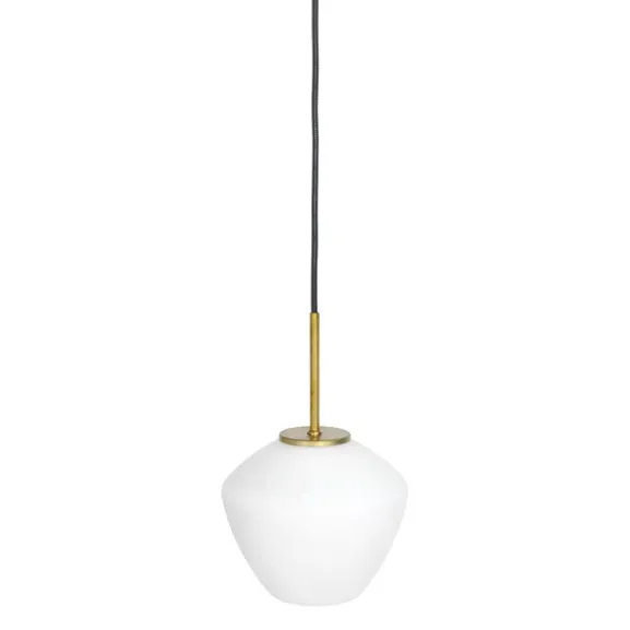 DK 1 taklampa, råmässing/opal 18cm