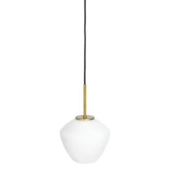 DK 1 taklampa, råmässing/opal 18cm