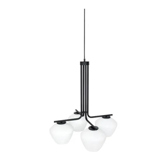 DK 4 taklampa, svart/opal 55cm