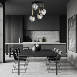 DOLCE 4 Taklampa, Svart/Guld/Grafit