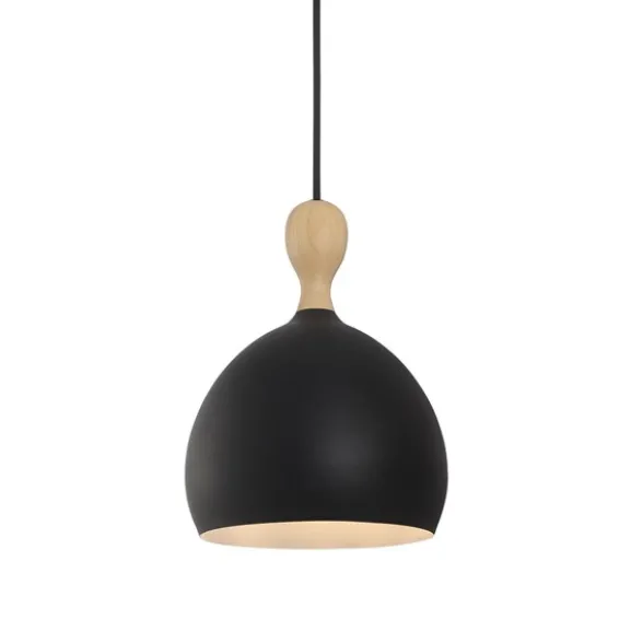 Dueodde pendel svart metall/trä Ø18cm