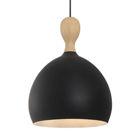 Dueodde pendel svart metall/trä Ø30cm