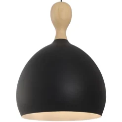 Dueodde pendel svart metall/trä Ø39cm