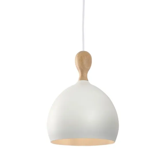 Dueodde pendel vit metall/trä Ø18cm