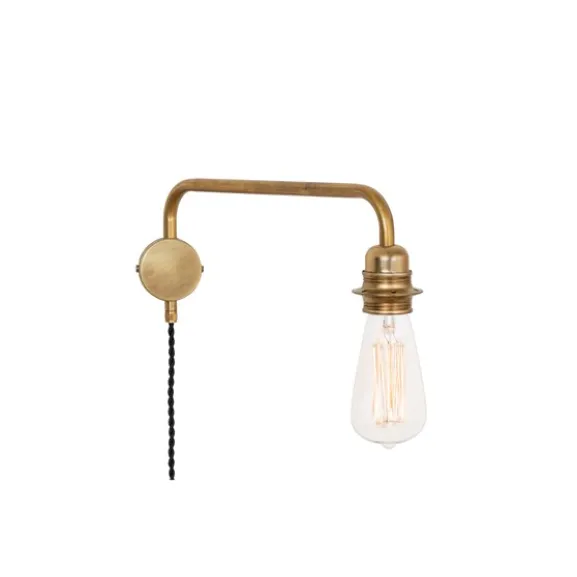 Edison vägglampa ner, råmässing 25cm