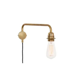 Edison vägglampa ner, råmässing 25cm