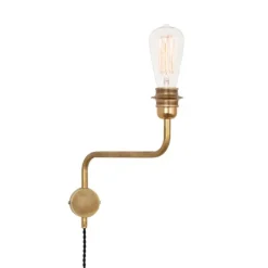 Edison vägglampa upp, råmässing 32cm