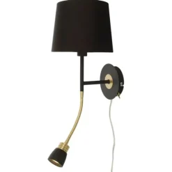 EKETORP vägglampa, svart/mässing