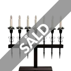 Elljusstake Svart Metall 7arm, 38 cm