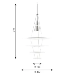 Enigma 425 pendel, matt aluminium