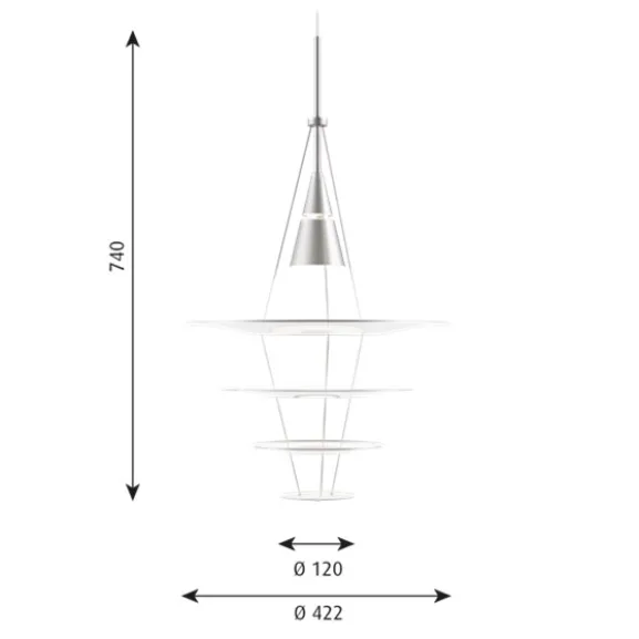 Enigma 425 pendel, matt aluminium