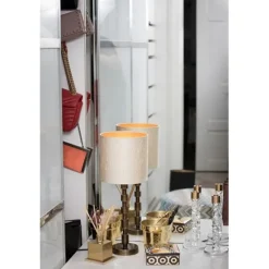 Erica lampskärm, cream/gold 19cm