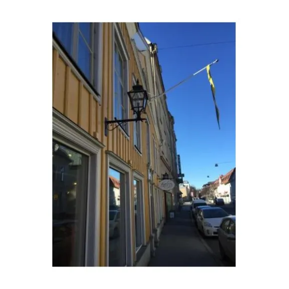 Eriksberg vägglykta m smidesarm, koppar/svart