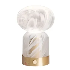 Essence, glas Cloudy portabel bordslampa, mässing/glas