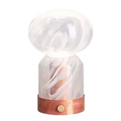 Essence, glas Cloudy portabel bordslampa, koppar/glas