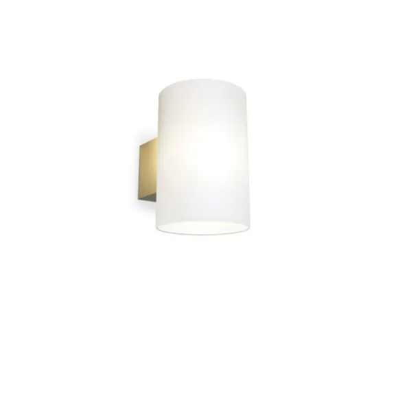 Evoke vägglampa L satin brass/opal E14