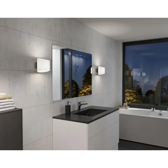 Evoke vägglampa Oval antracit/opal E14