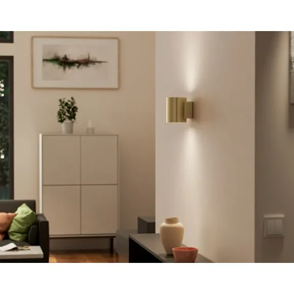 Evoke vägglampa S satin brass/sat brass G9