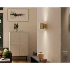 Evoke vägglampa S satin brass/sat brass G9