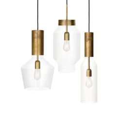 Fenomen taklampa small, råmässing/klar