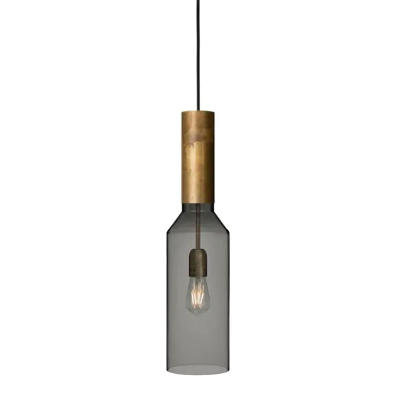 Fenomen taklampa small, råmässing/rökfärgat
