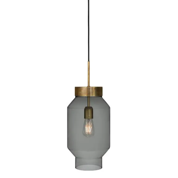 Fenomen taklampa stor, råmässing/rökfärgat