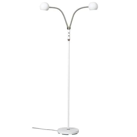 Fladen golvlampa tvåarmad, vit
