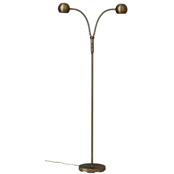 Fladen golvlampa tvåarmad, oxid
