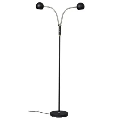 Fladen golvlampa tvåarmad, svart