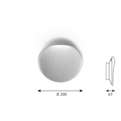 Flindt LED vägglampa, aluminium 20cm
