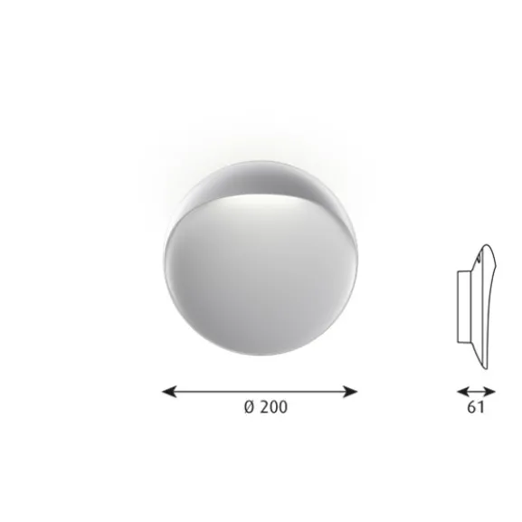 Flindt LED vägglampa, aluminium 20cm