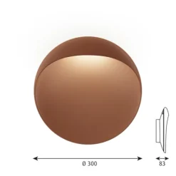 Flindt LED vägglampa, corten 30cm