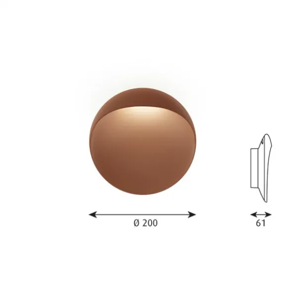 Flindt LED vägglampa, corten 20cm