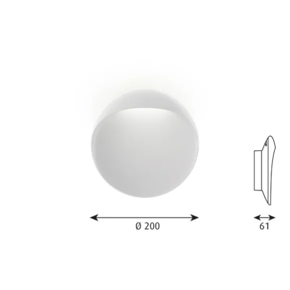 Flindt LED vägglampa, vit 20cm