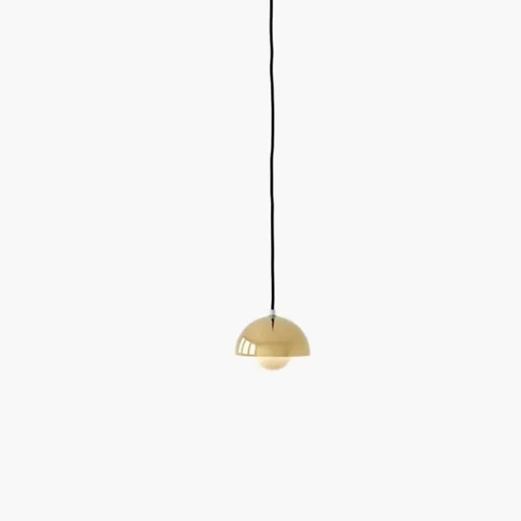 Flowerpot Pendant VP10, Brass-plated 16cm