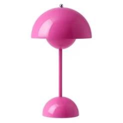 Flowerpot Portabel bordslampa VP9, Tangy Pink, magnetisk laddare 33cm