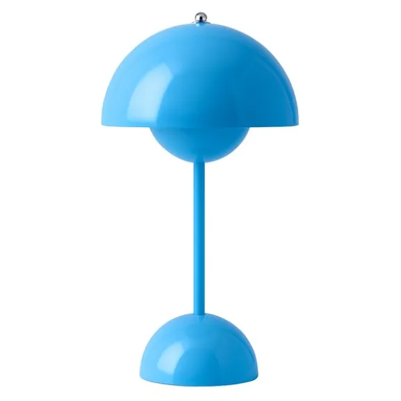 Flowerpot Portabel bordslampa VP9, Swim Blue, magnetisk laddare 33cm