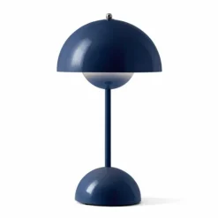 Flowerpot Portabel bordslampa VP9, Steel blue, magnetisk laddare 33cm