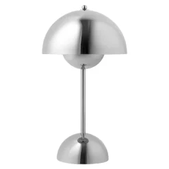 Flowerpot Portabel bordslampa VP9, Chrome-Plated, magnetisk laddare 33cm