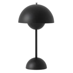 Flowerpot Portabel bordslampa VP9, Matt Black, magnetisk laddare 33cm