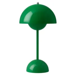Flowerpot Portabel bordslampa VP9, Signal Green, magnetisk laddare 33cm
