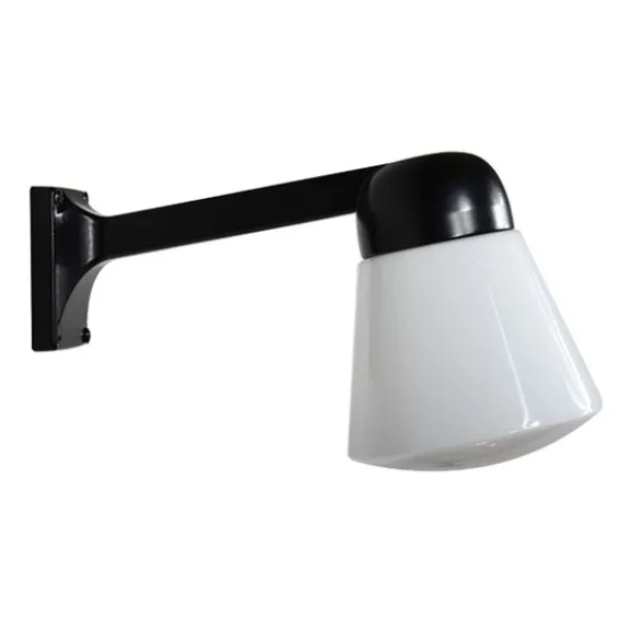 Funkislampa med koniskt glas, svart