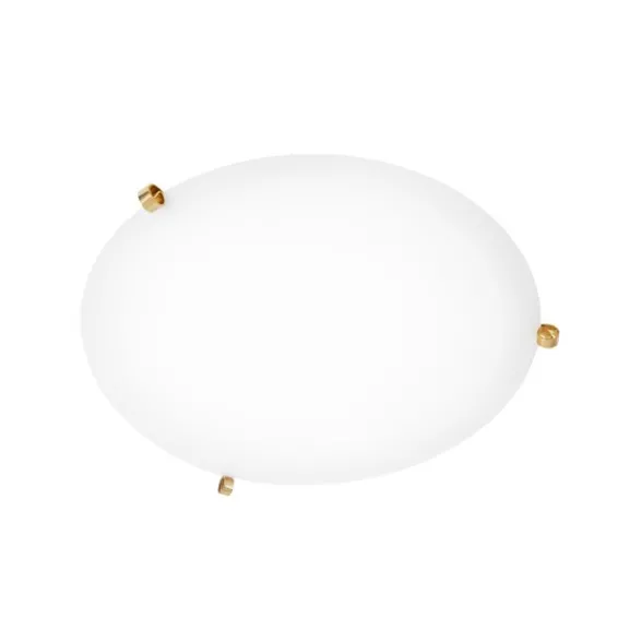 Ögla plafond, mässing/vit 45cm