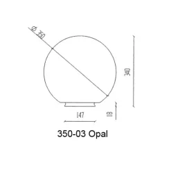Glasglob opal, blank 350mm