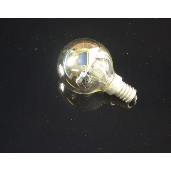 Glödlampa klot E14, 40W toppförspeglad silver