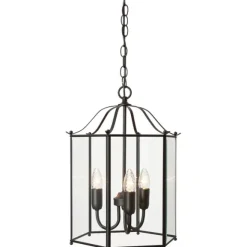 Glimminge taklampa, mattsvart/klarglas 58cm